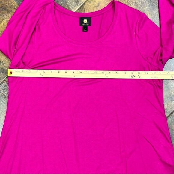 JM Collection Pink 3/4 Sleeve Tunic 1X - Picture 4 of 8